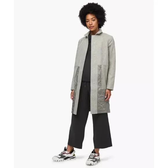 NWT LULULEMON Roam Far Wool Coat 10 Waterproof Primaloft Tech Quilted Bottom - Picture 2 of 6